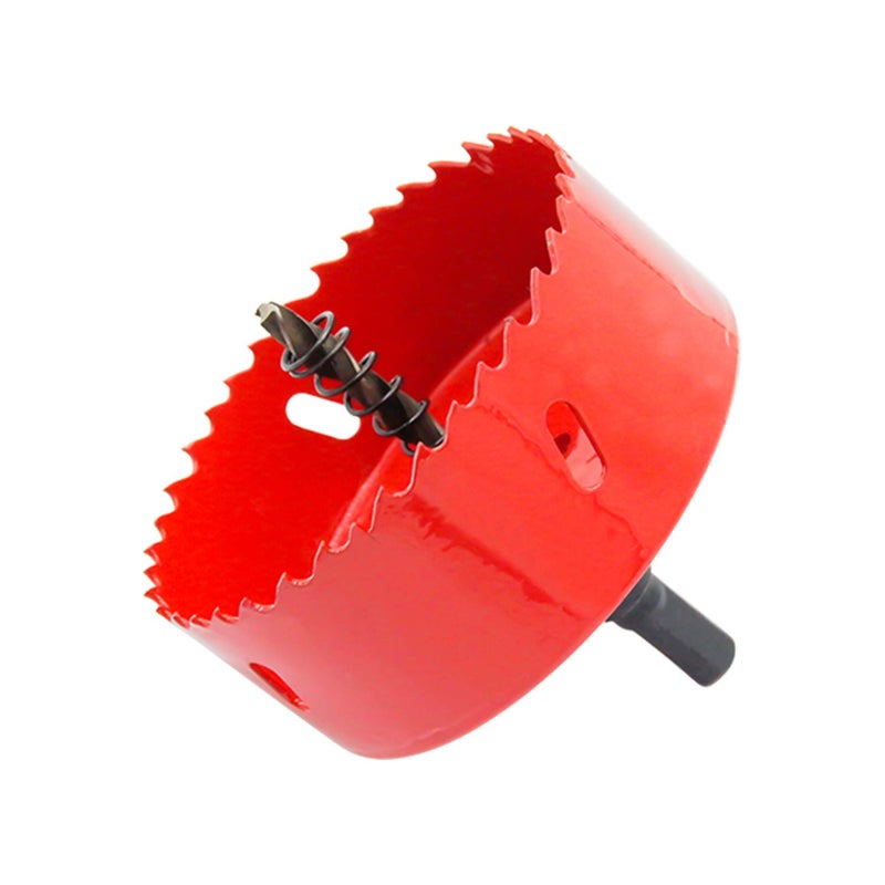 Laiwei Hole Saw Drill Bit LAIWEI HSS Hole Cutter with Arbor for Wood,PVC Board and Plasterboard(3-3/4"(95mm Hole Saw)) - Image 1